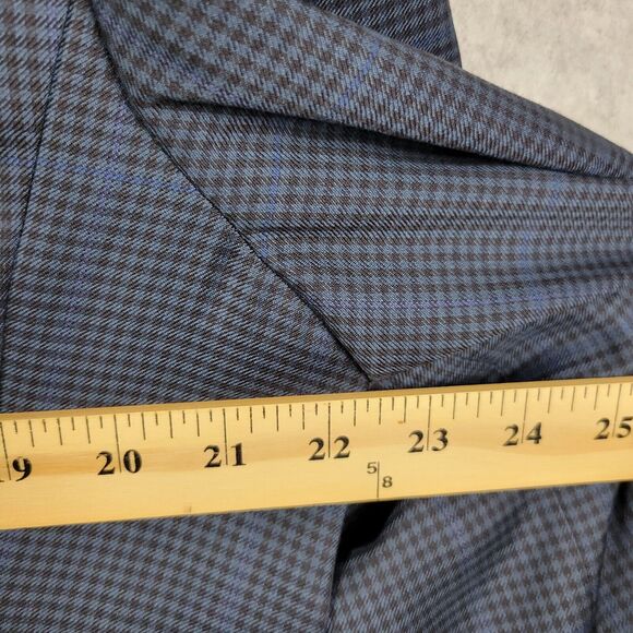 Davide Cenci 100% Wool Blue Check Rayon Lined LS Notch Suit Jacket Blazer 54R - Picture 9 of 12